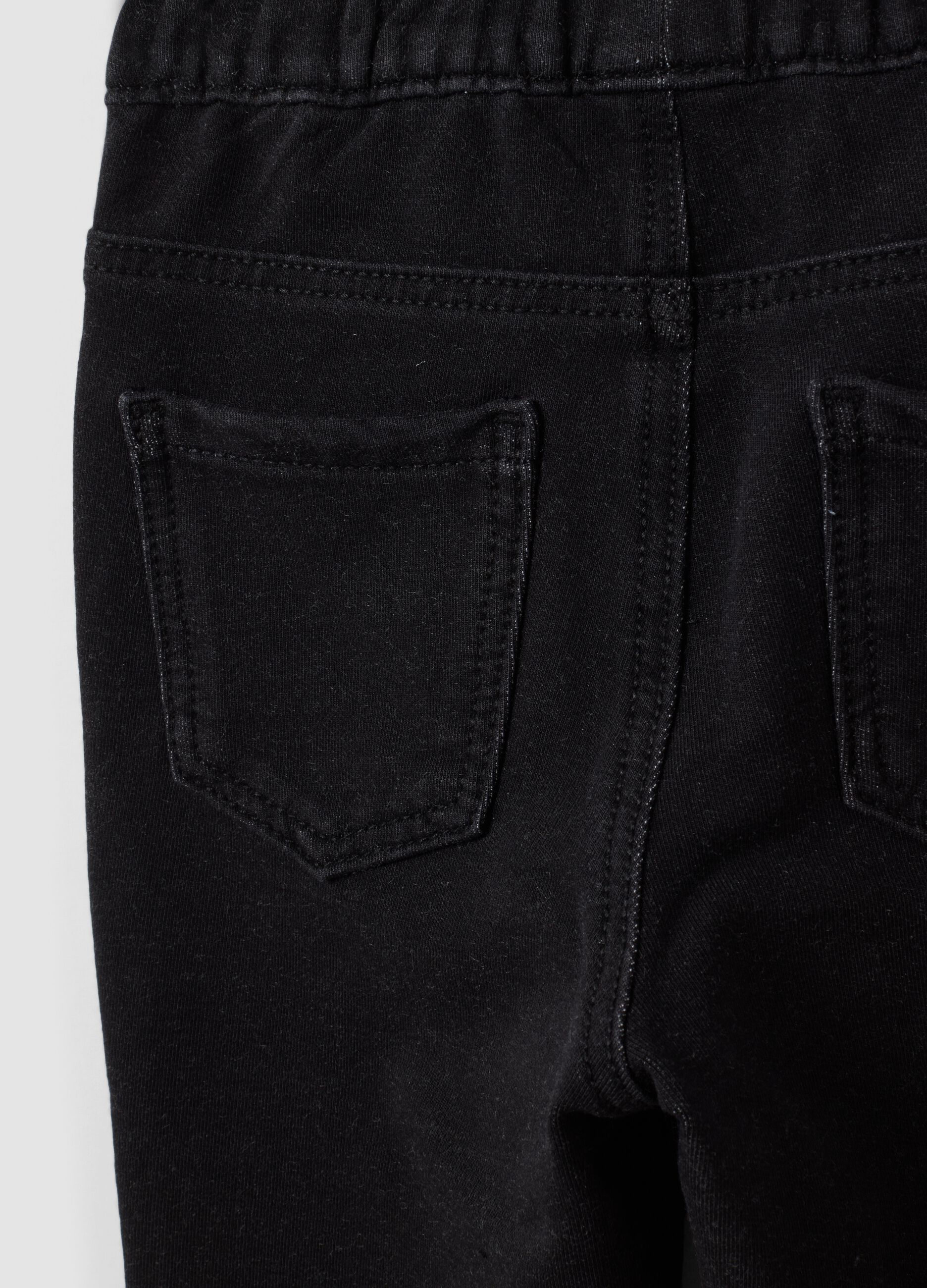 Girls&rsquo; black flared stretch-cotton jeggings
