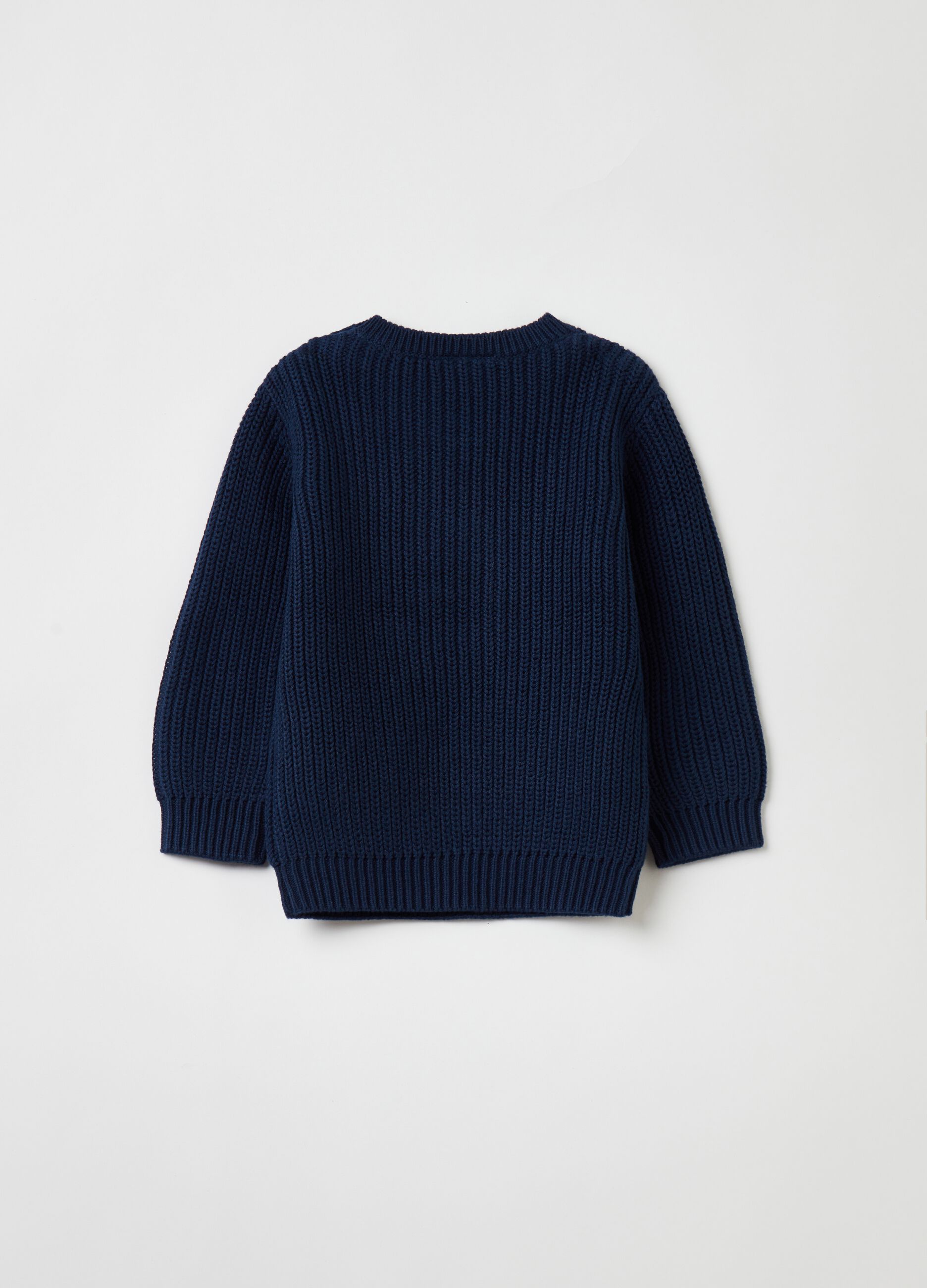 Pullover in cotone con patch lettering_1