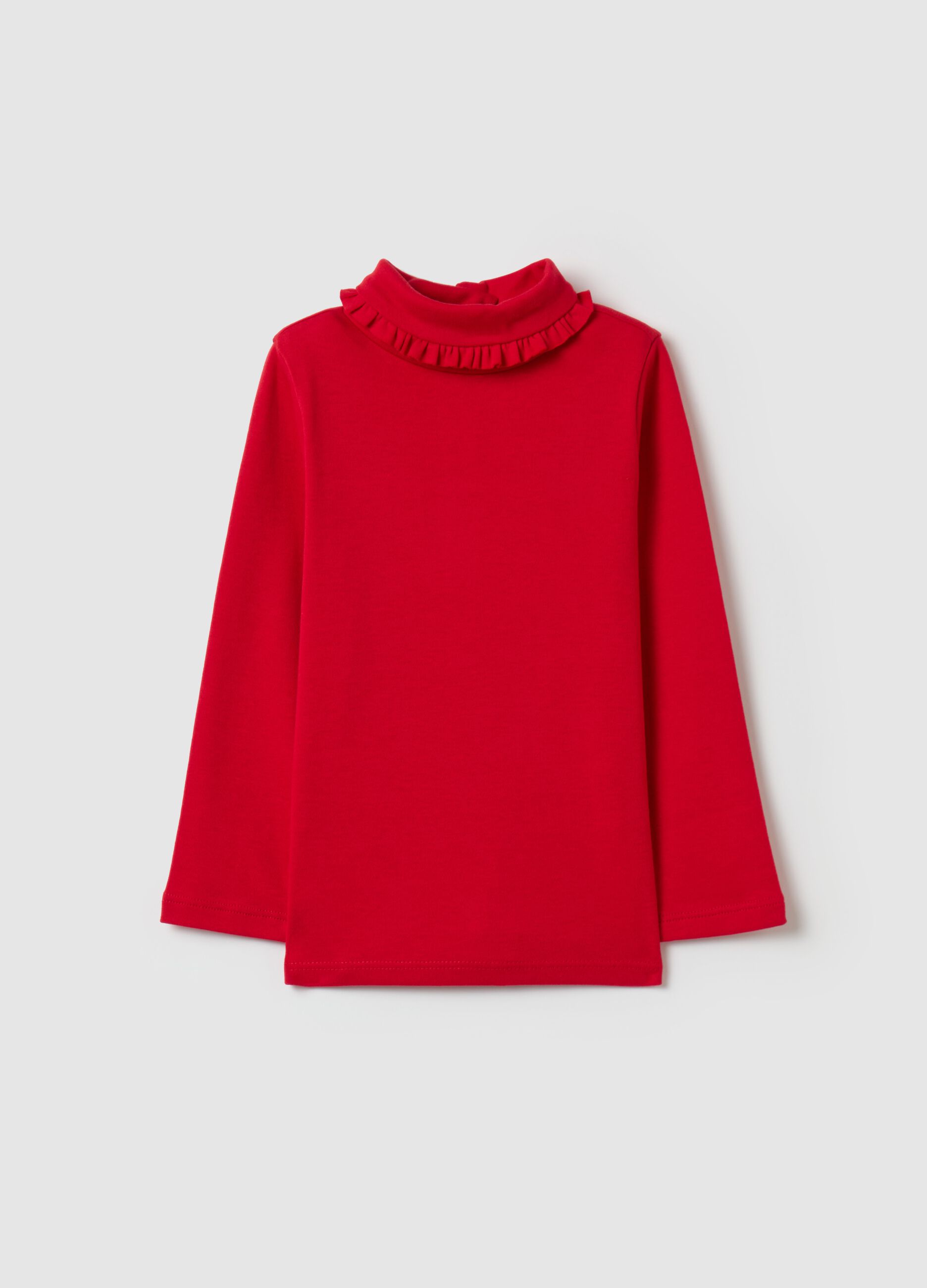 T shirt in cotone a collo alto con rouche FAGOTTINO da Bimba OVS