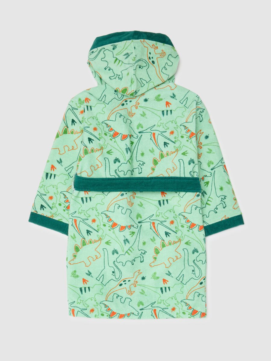 Boys' green pure cotton bathrobe_1