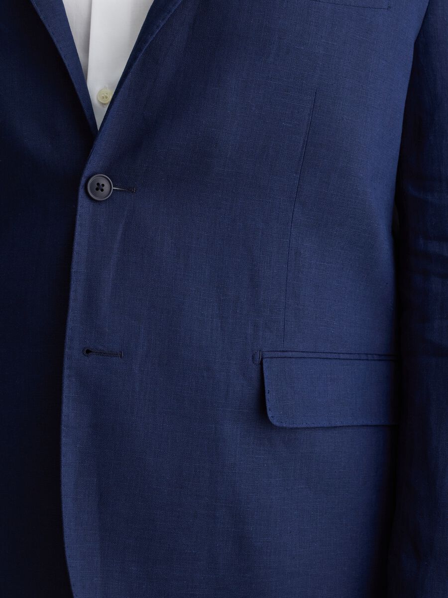 Men's Blue Linen Blazer Regular Fit_3