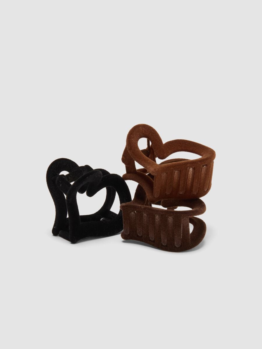 Brown and Black Heart Hair Clip Set_2