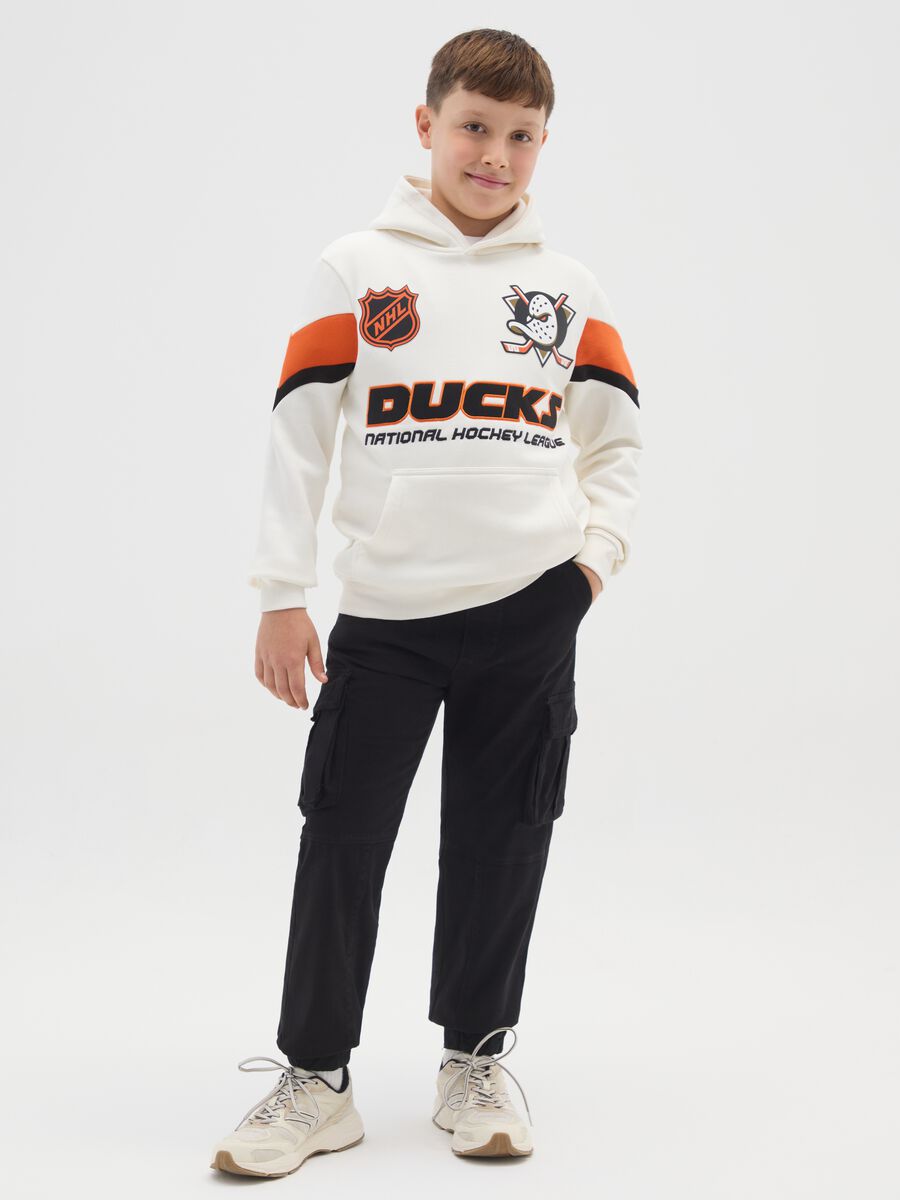 Pantaloni da ragazzo in misto cotone elasticizzato neri_0