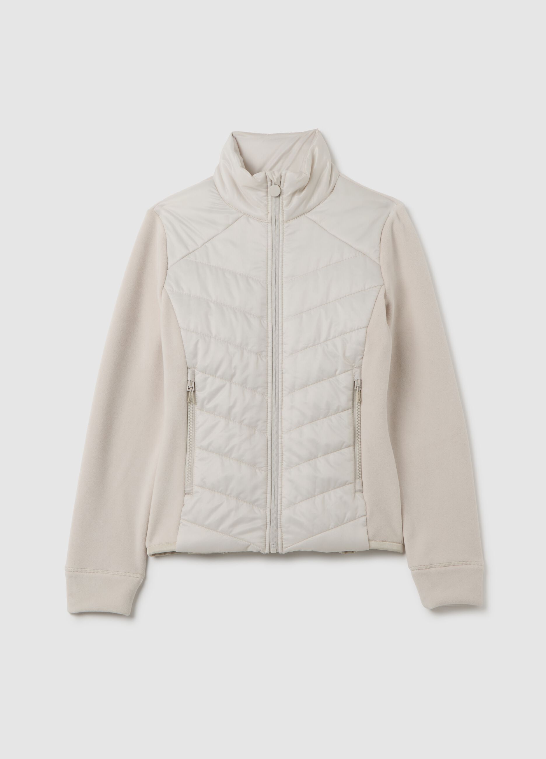 Giacca beige con zip