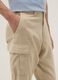 Beige linen-blend regular-fit cargo trousers_3