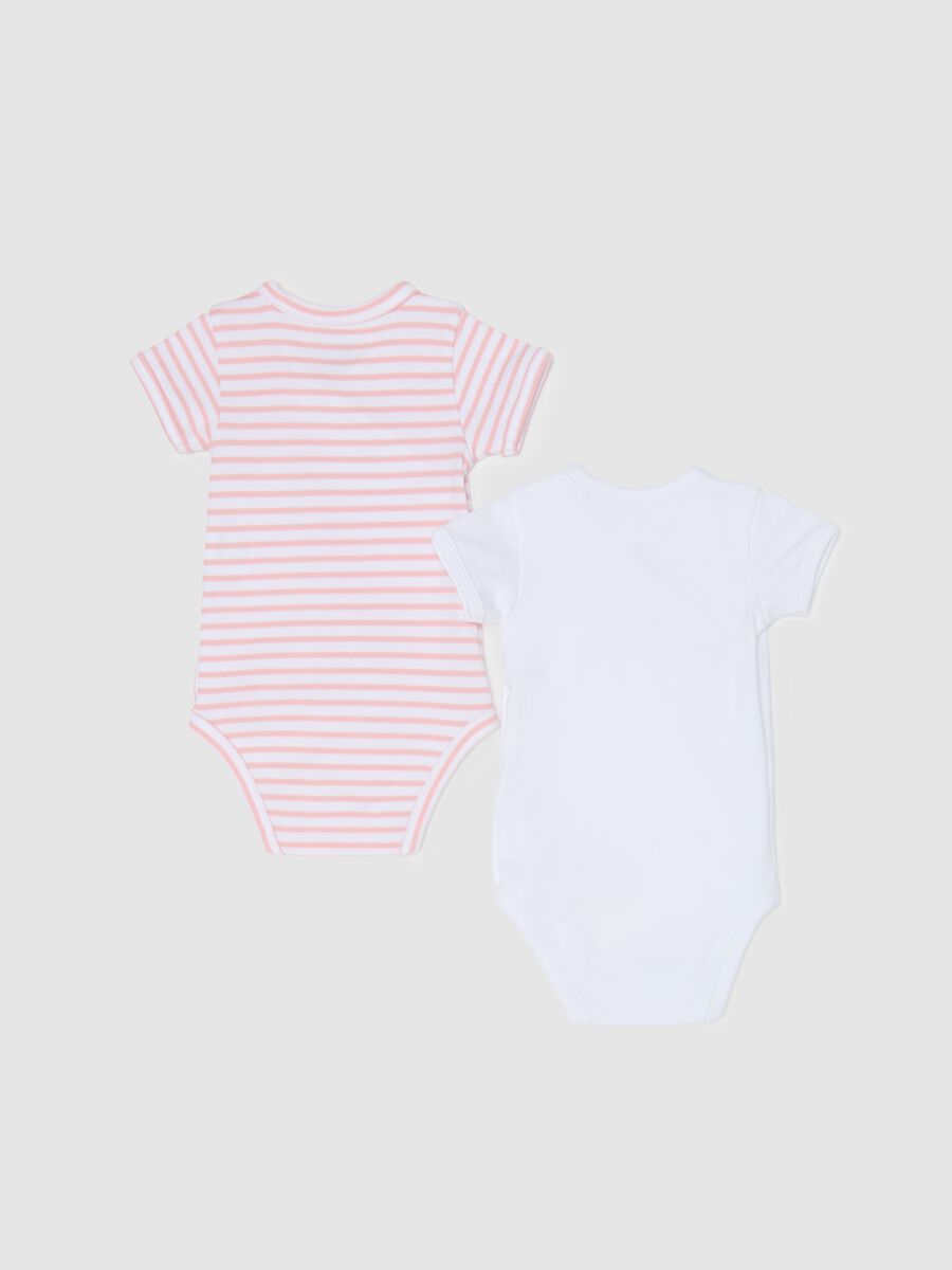 Two-pack bodysuits in organic cotton with V neck_1