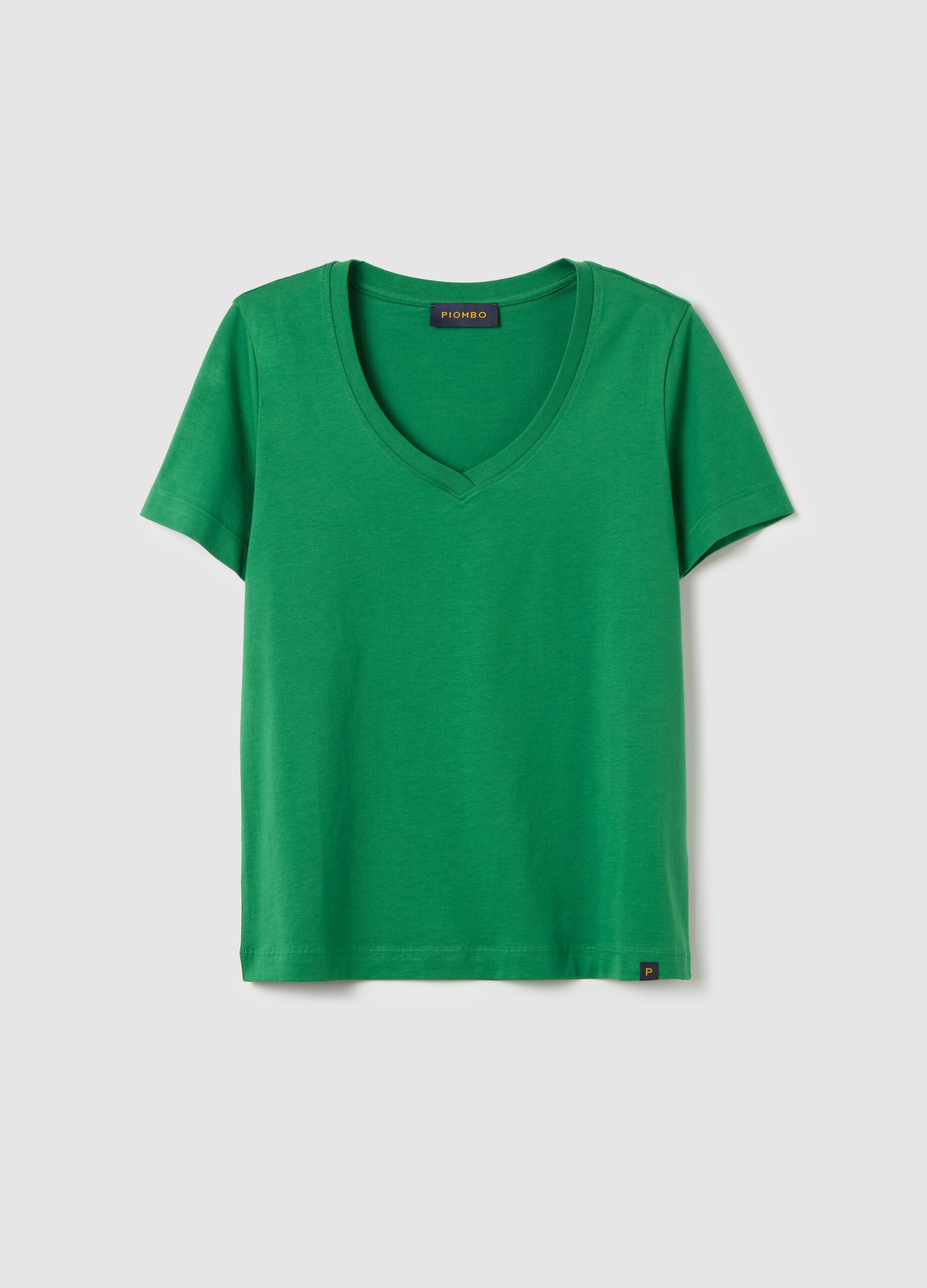 T-shirt in cotone con scollo a V