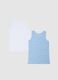 Boys' regular fit pure cotton multicolour tank top twin pack_1