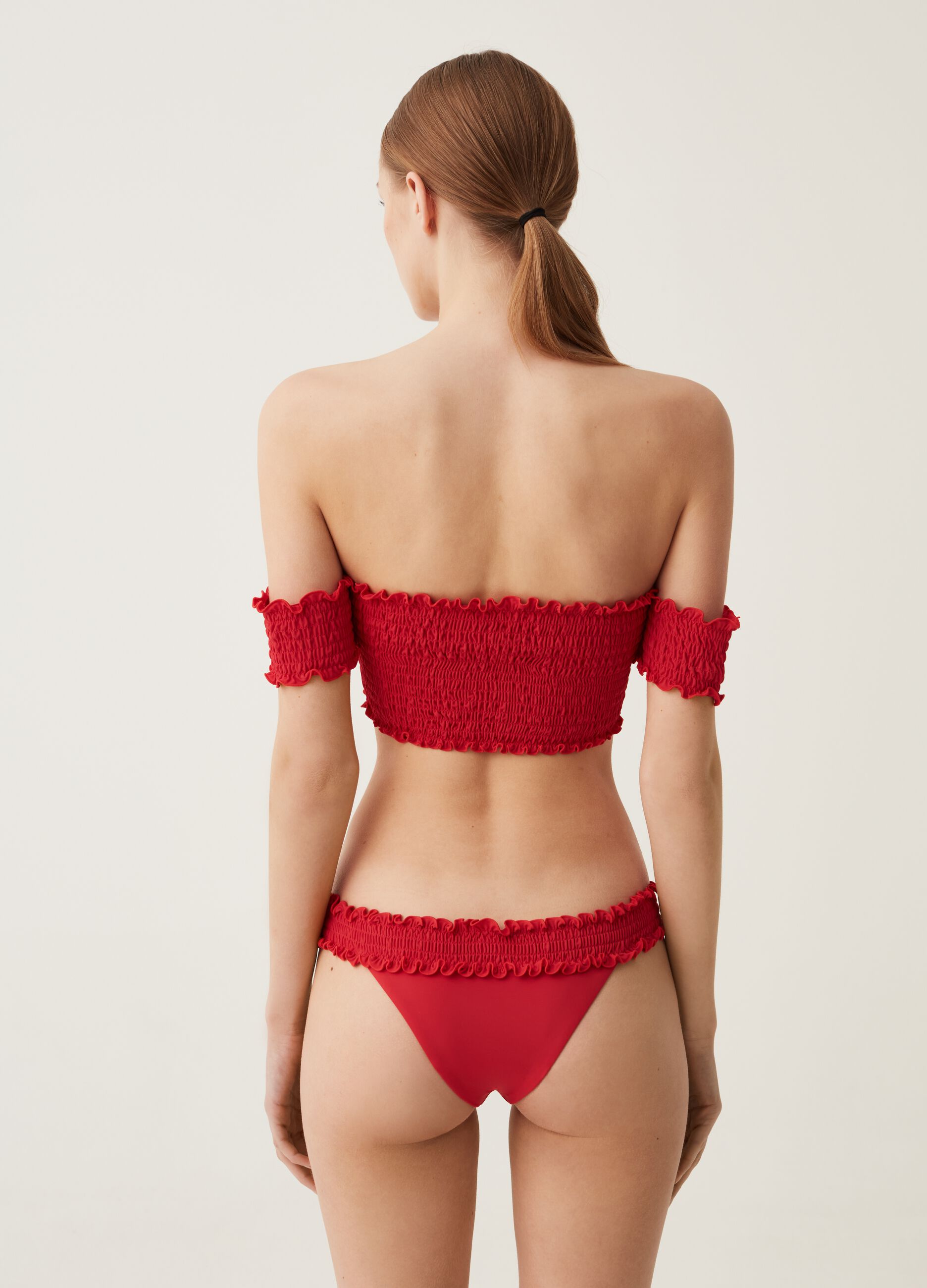 Top bikini a fascia in punto smock_2
