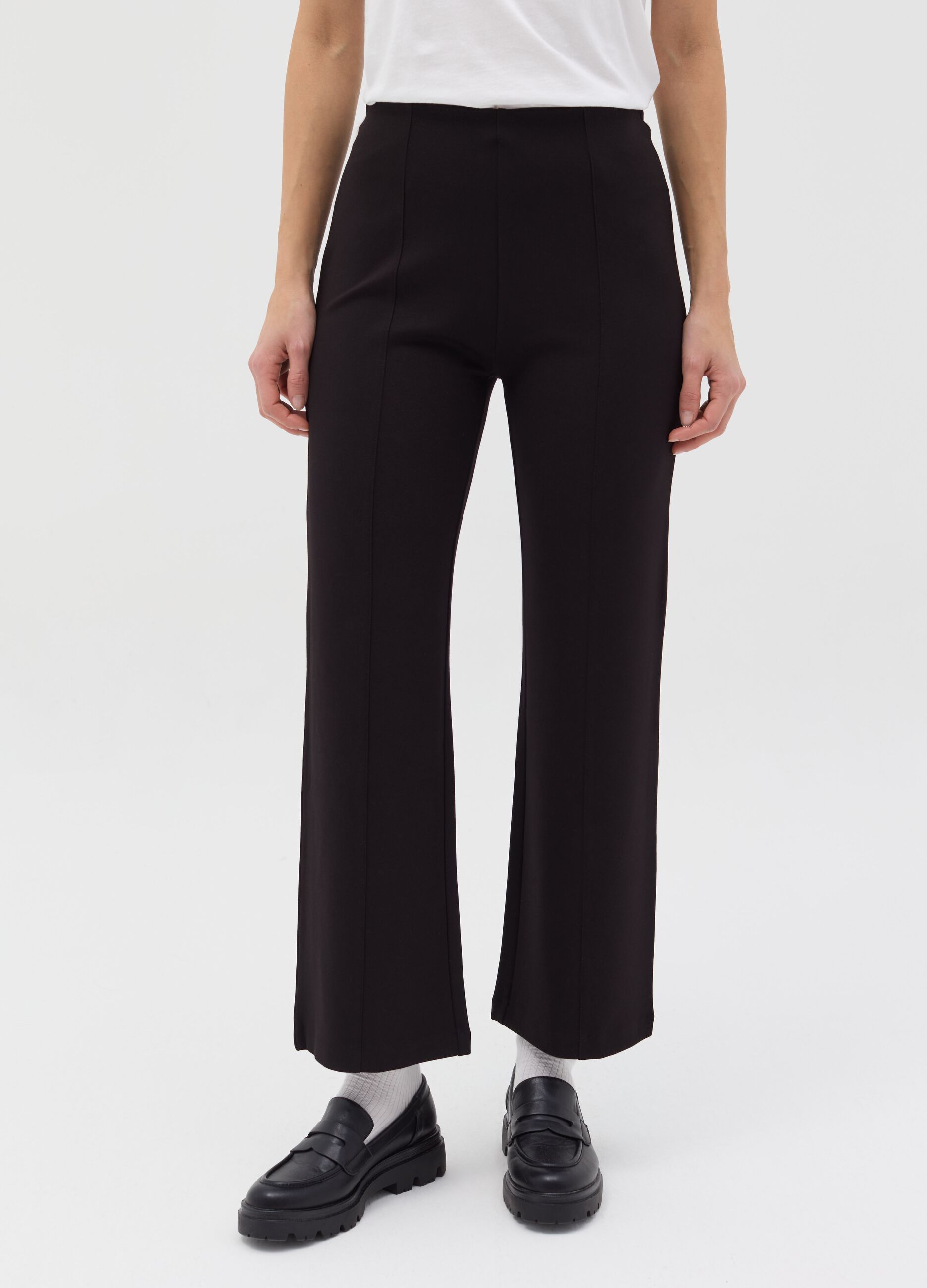 Cigarette trousers in Milano stitch