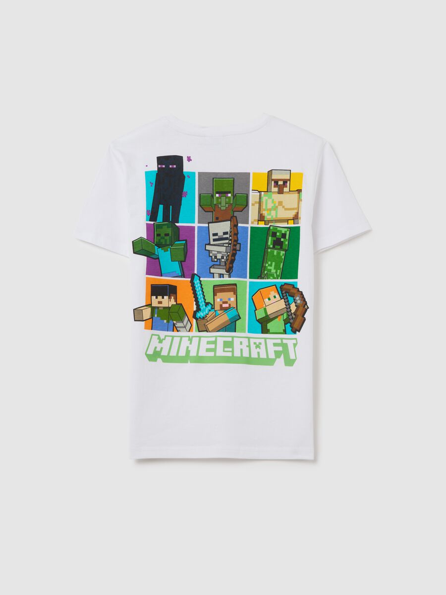 White Minecraft print cotton T-shirt_4