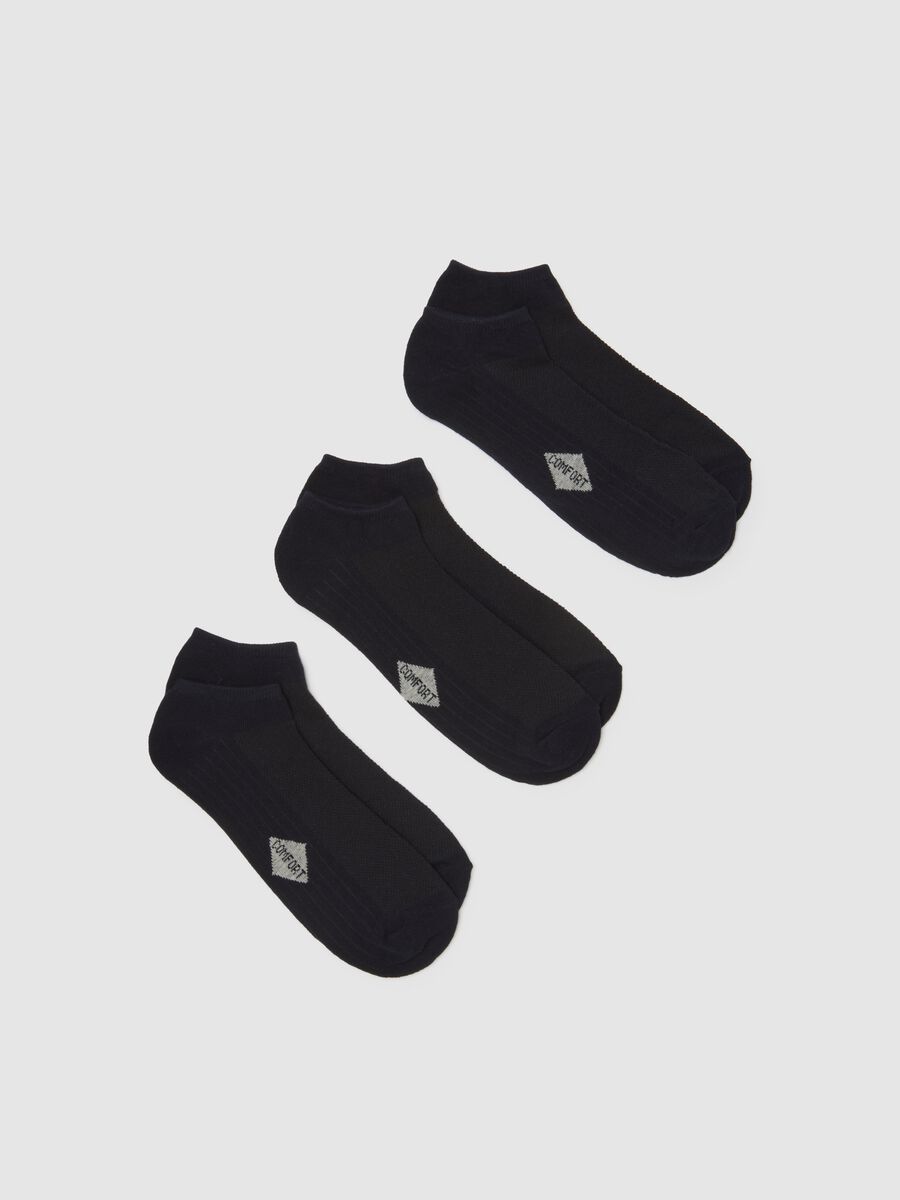 Set of short blue cotton blend socks_0