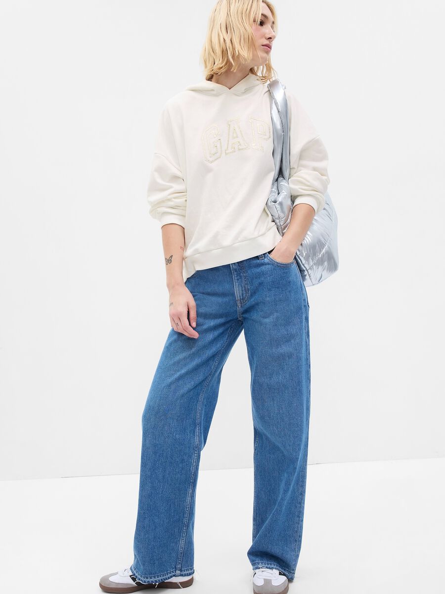 Felpa oversize ricamo logo con dettagli lurex_0