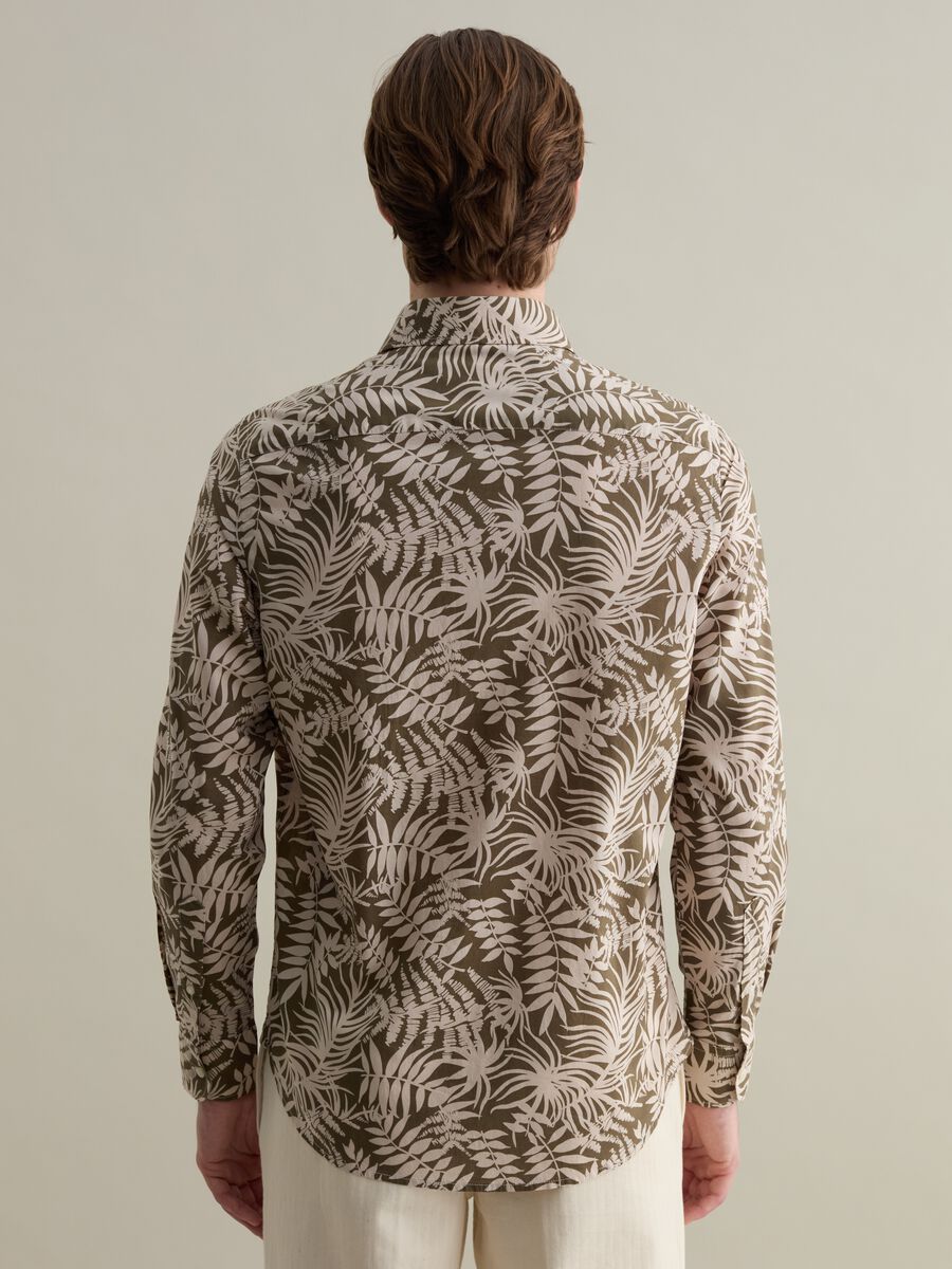 Camicia in cotone con stampa foliage_2