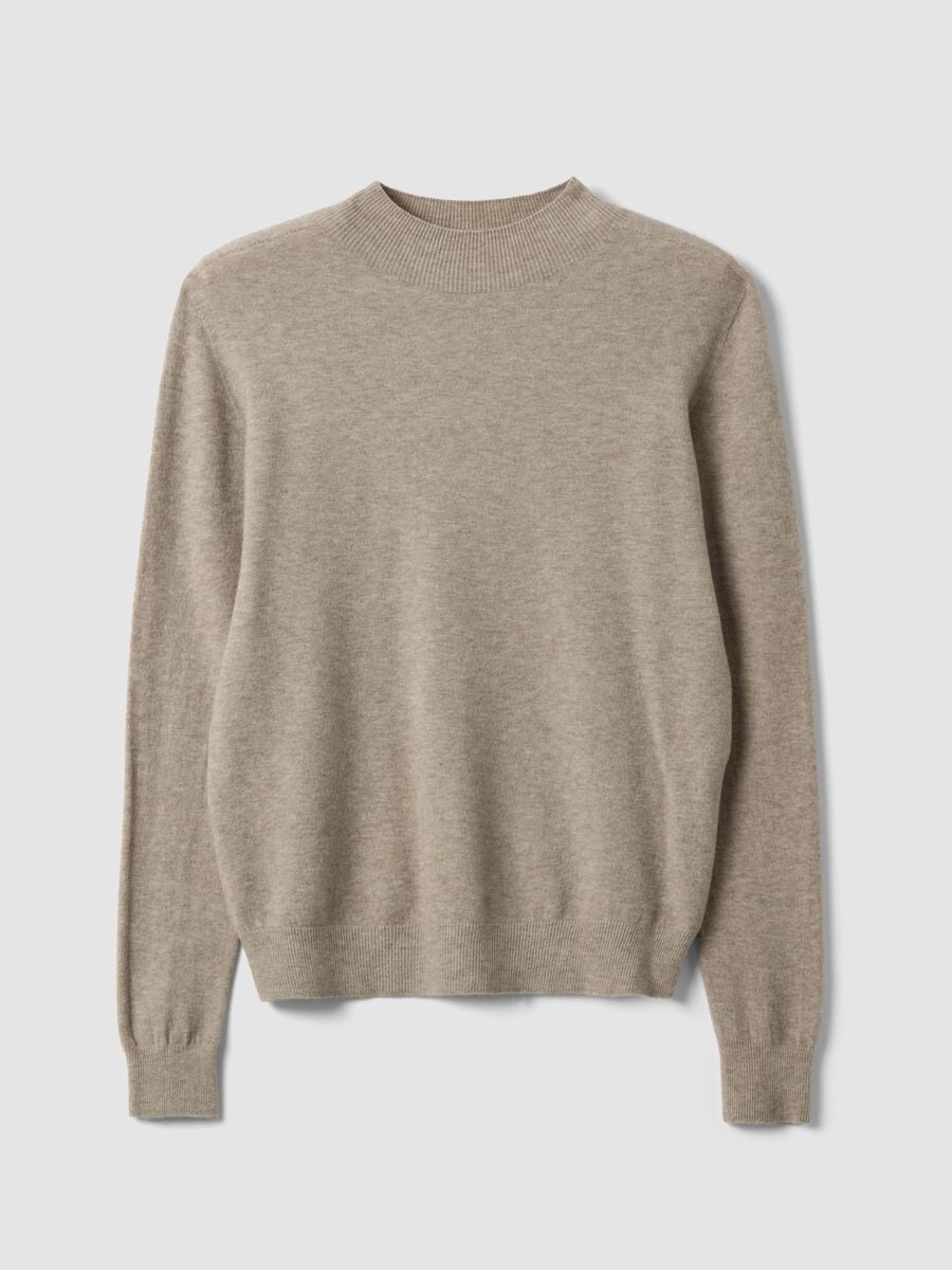 Maglia beige in misto viscosa e lana_0