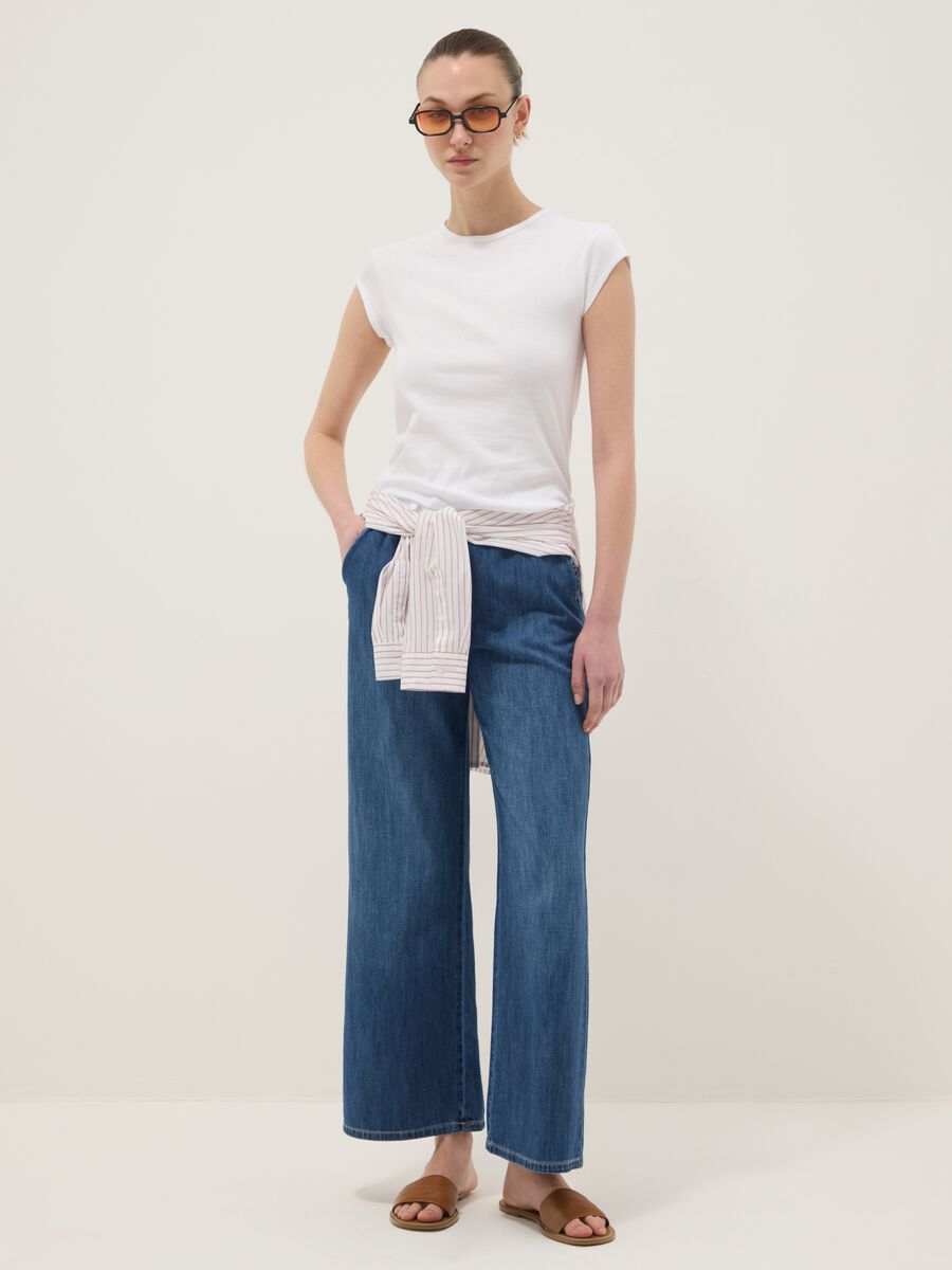 Wide-Leg Pure Cotton Trousers_0