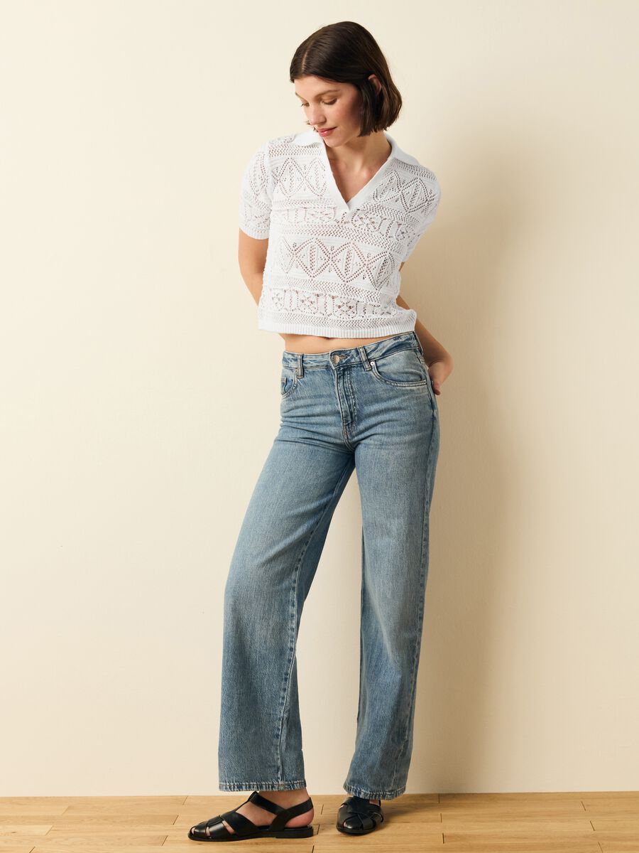 Crochet top with polo neck_2