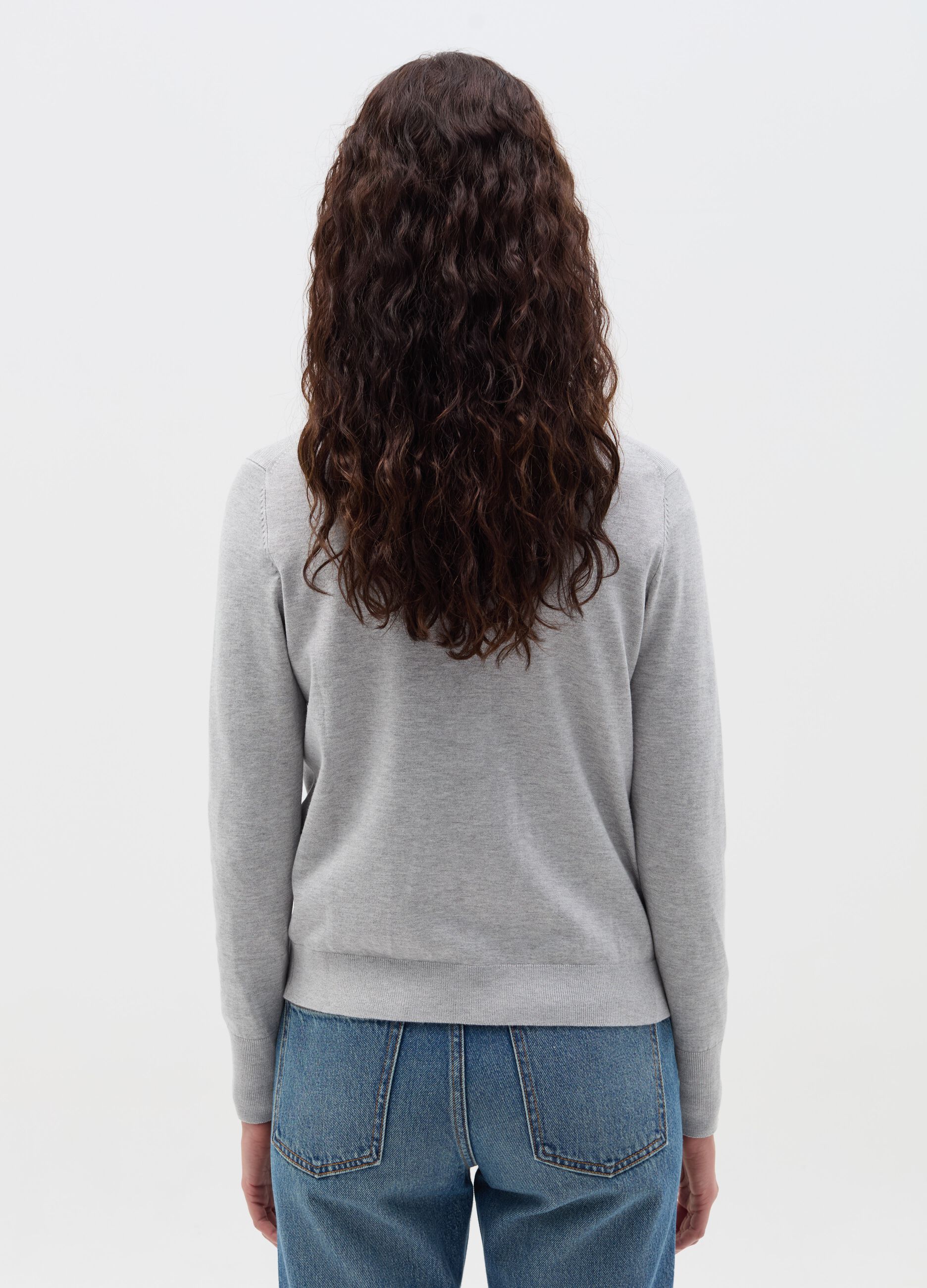 Cardigan with round neckline