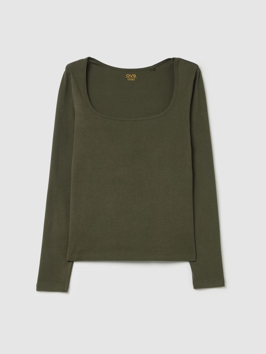 Cotton T-shirt with round neck_4