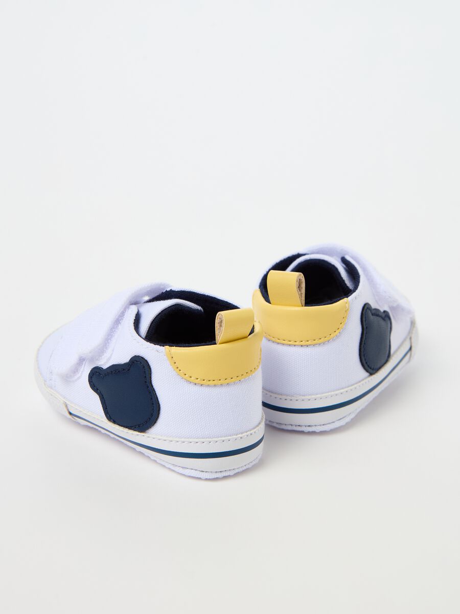 Cotton shoes with teddy bear patch_2