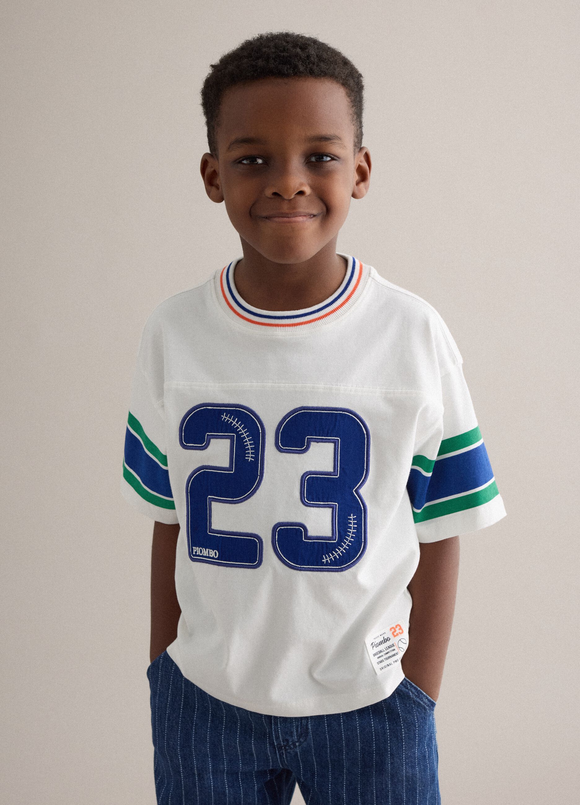 Kids' regular fit multicolour pure cotton T-shirt