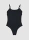 Costume intero nero in tessuto elasticizzato con spalline sottili_4
