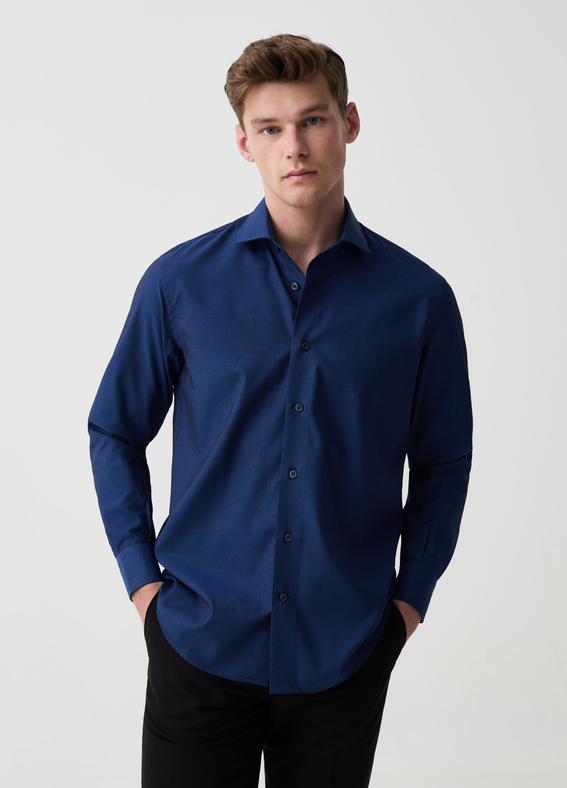 Ovs Camicia regular fit easy iron con micro trama