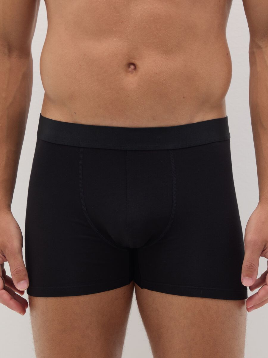 Set of three black stretch cotton regular fit boxers_1
