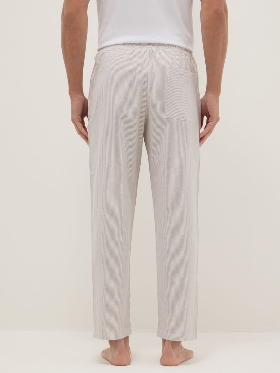 Long pyjama trousers in pure cotton with multicolour stripes regular fit_2