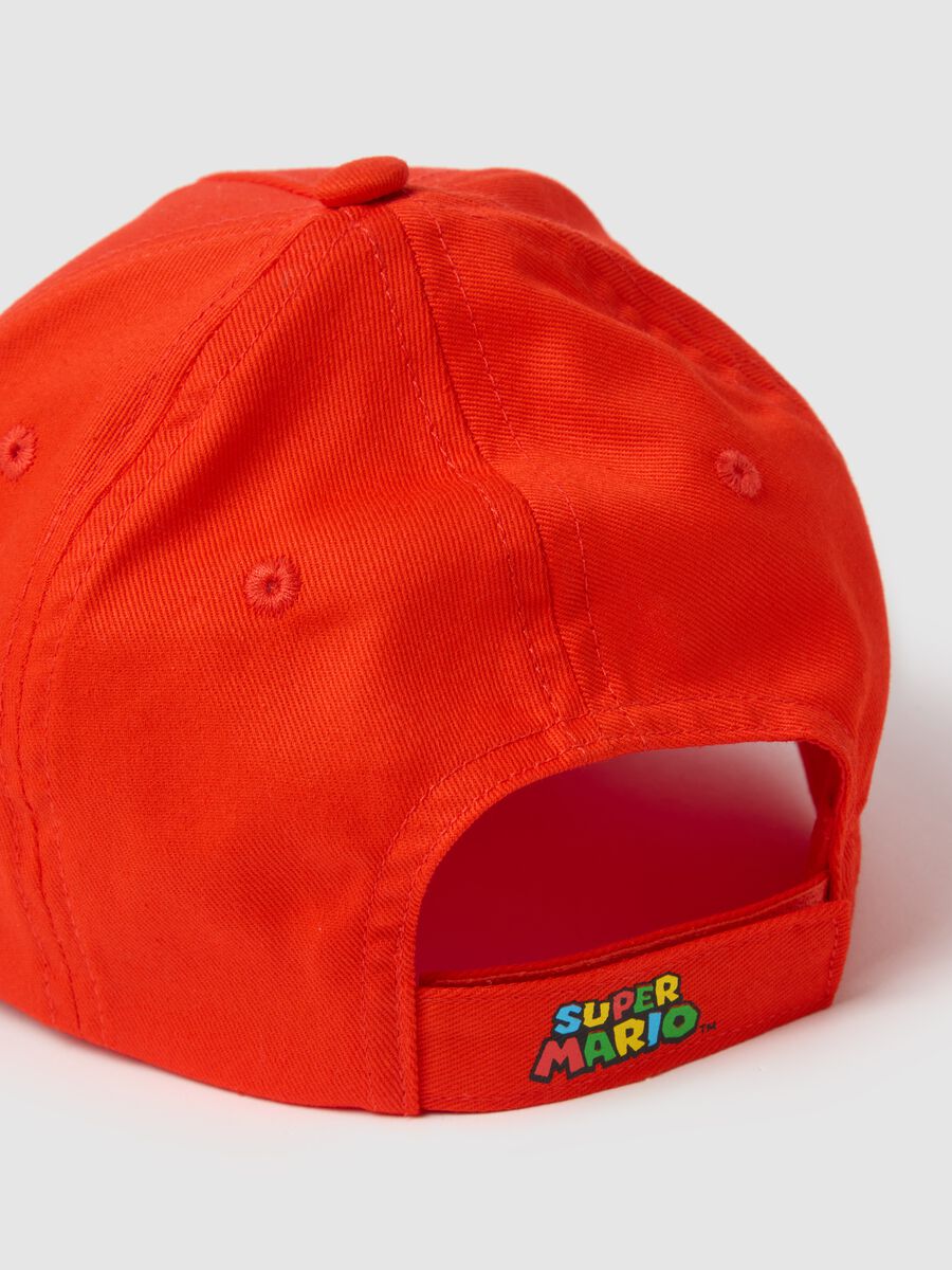 Children's pure cotton red hat with Super Mario logo_1