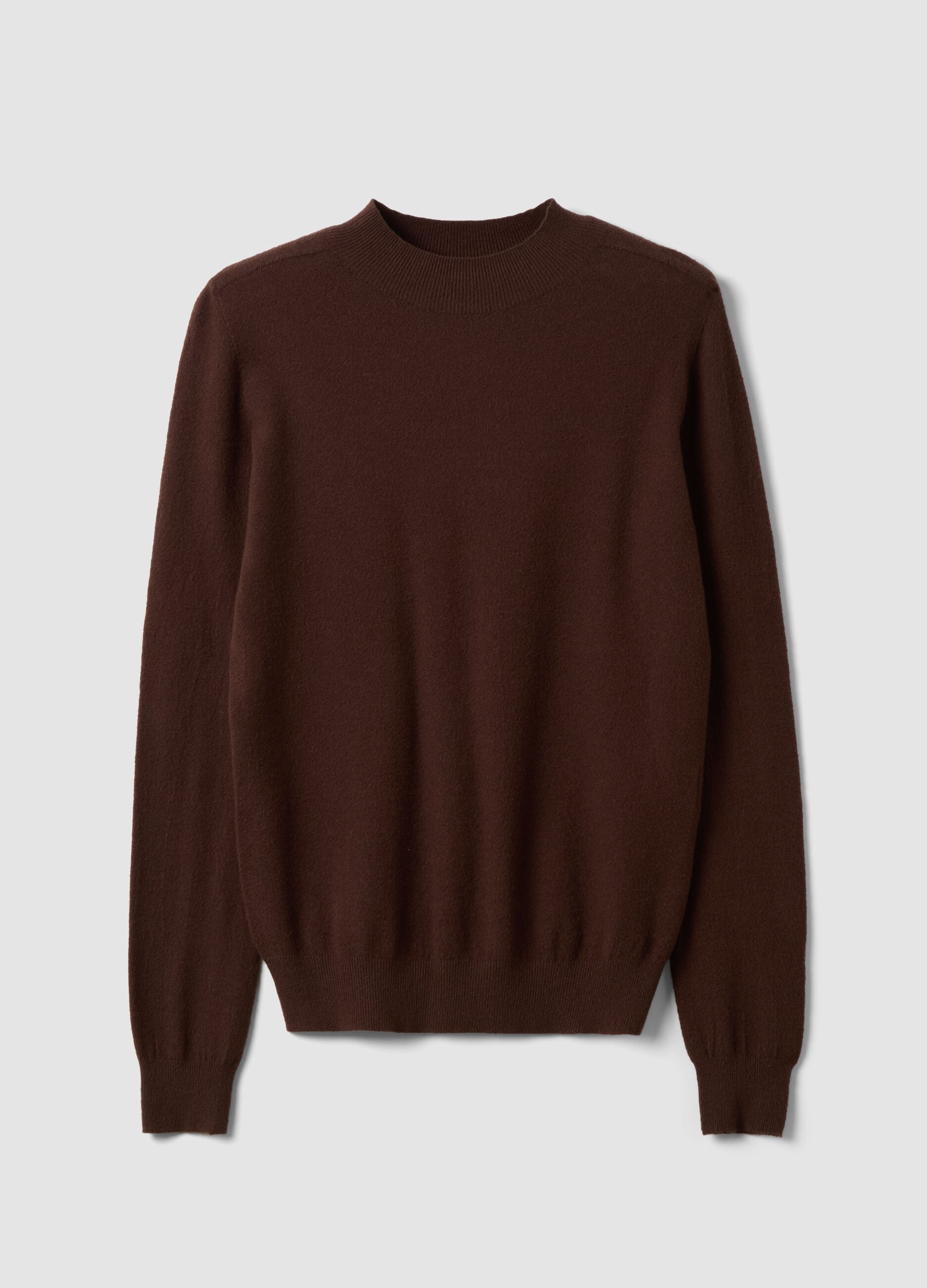 Maglia marrone in misto viscosa e lana regular fit