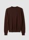 Maglia marrone in misto viscosa e lana regular fit_0