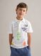 White short-sleeved polo shirt in pure cotton_0