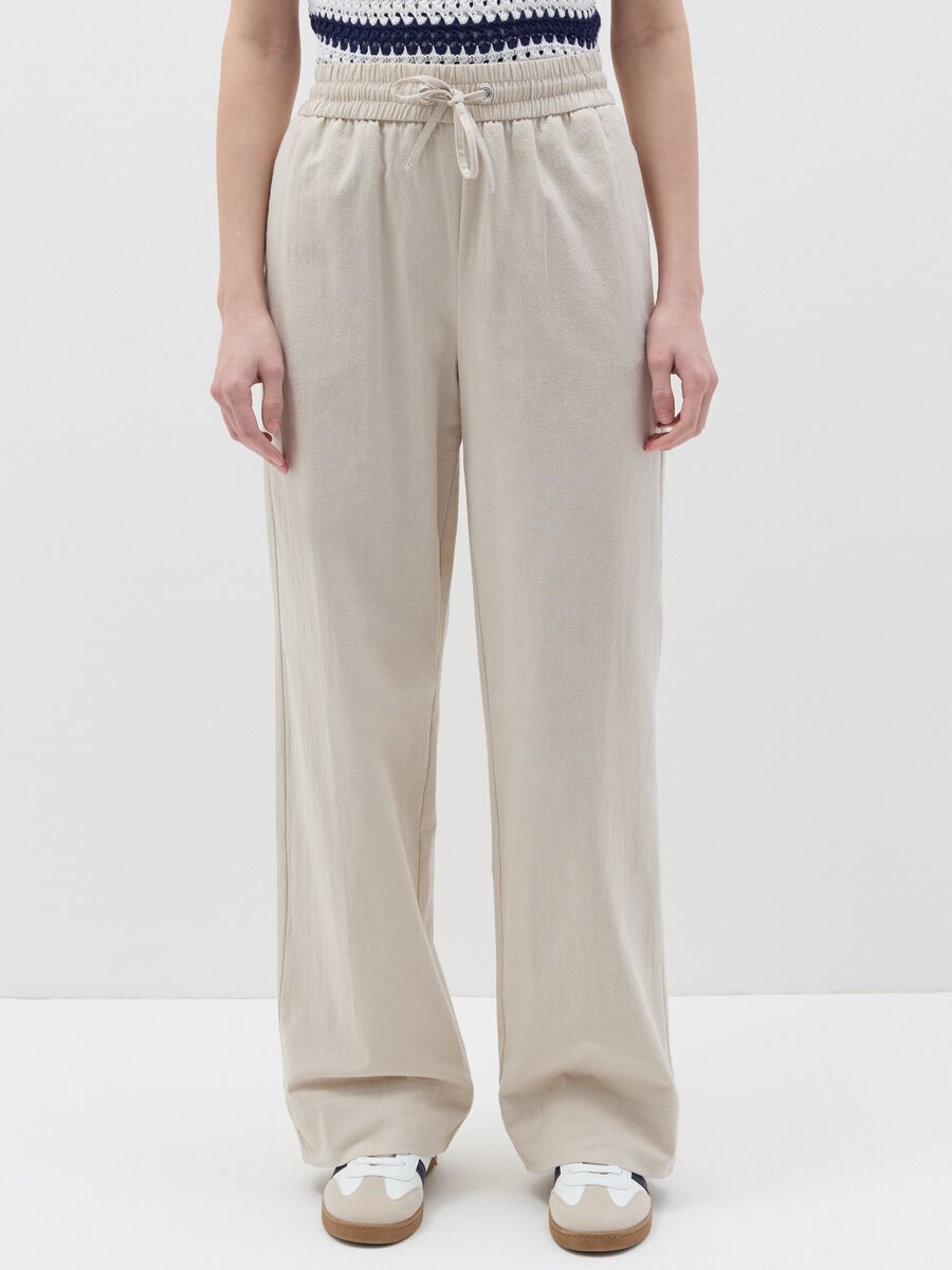 Fluid jogger trousers in cotton_1