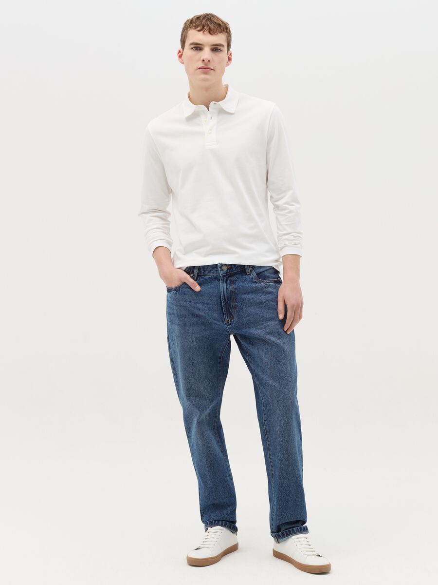 Regular fit jeans with discolouring_0