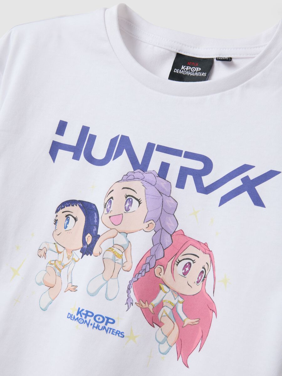 T-shirt bianca in puro cotone con stampa K-Pop Demon Hunters regular fit_2
