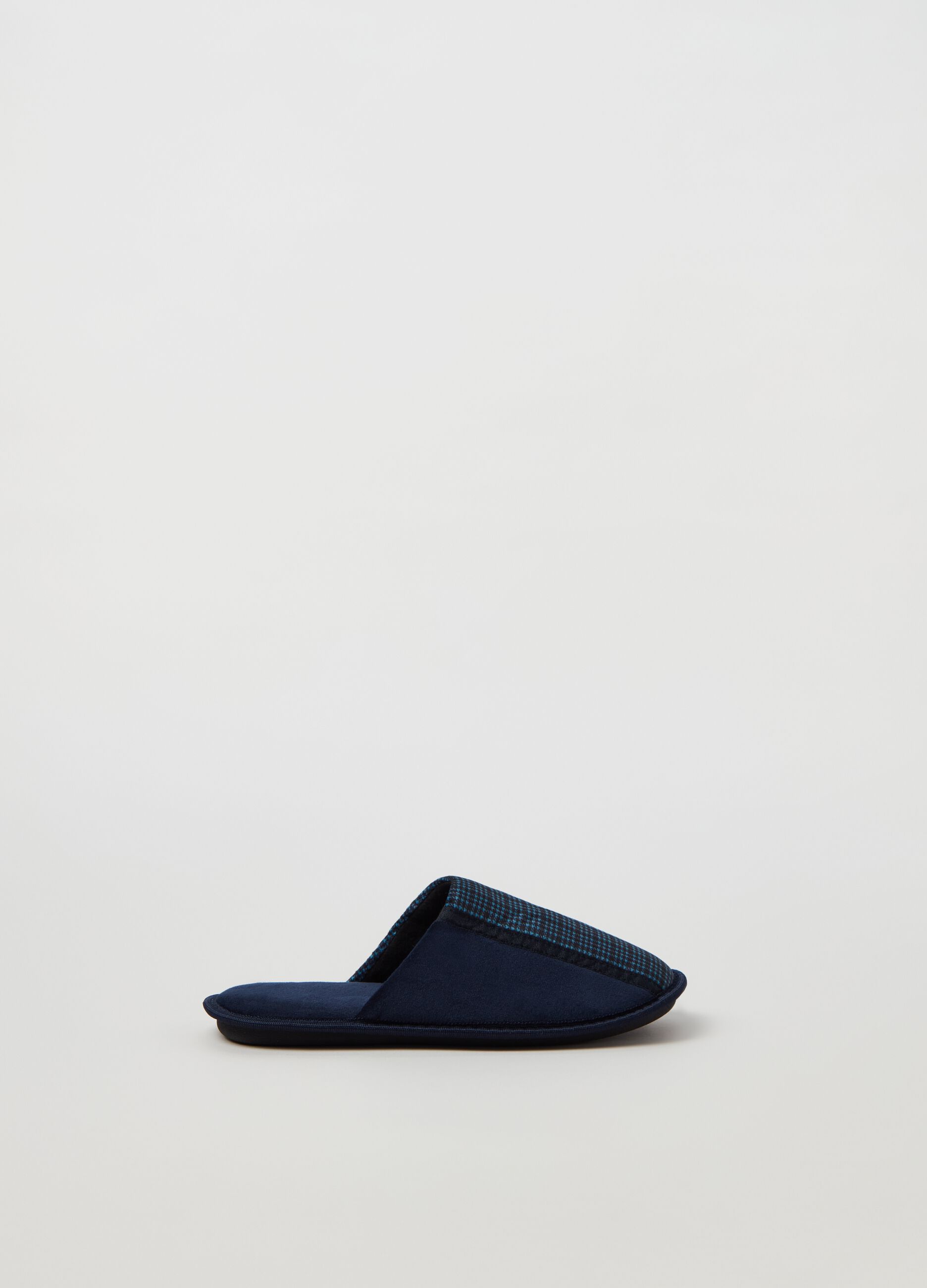 Pantofole con inserto pied de poule