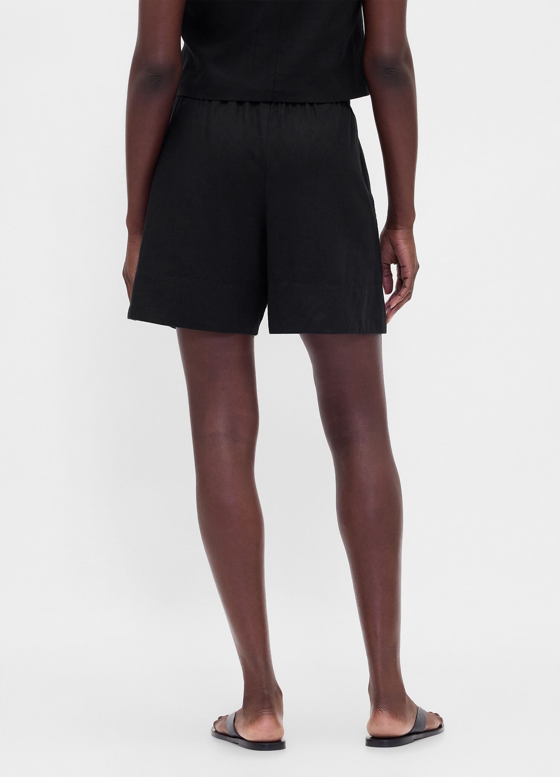 Linen-blend shorts