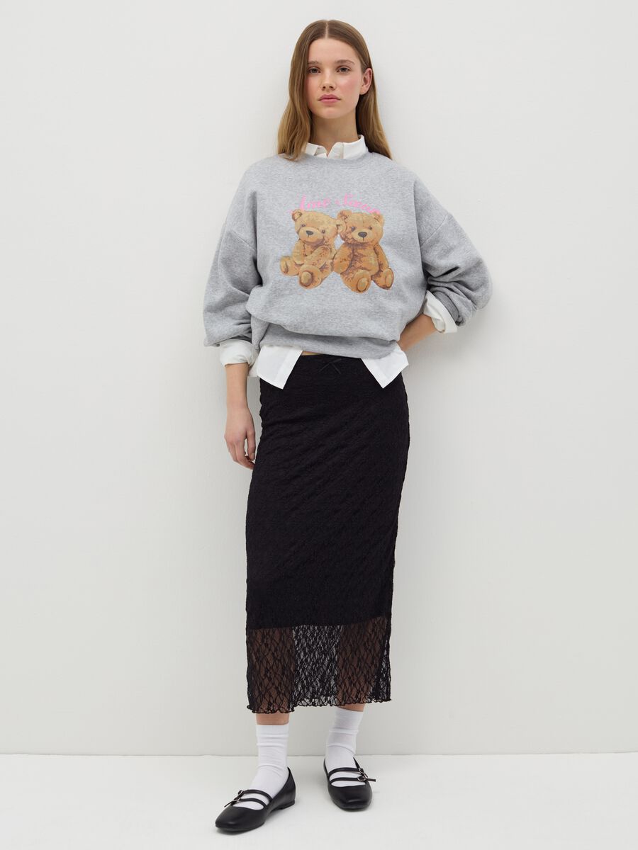 Round neck sweatshirt with print_1