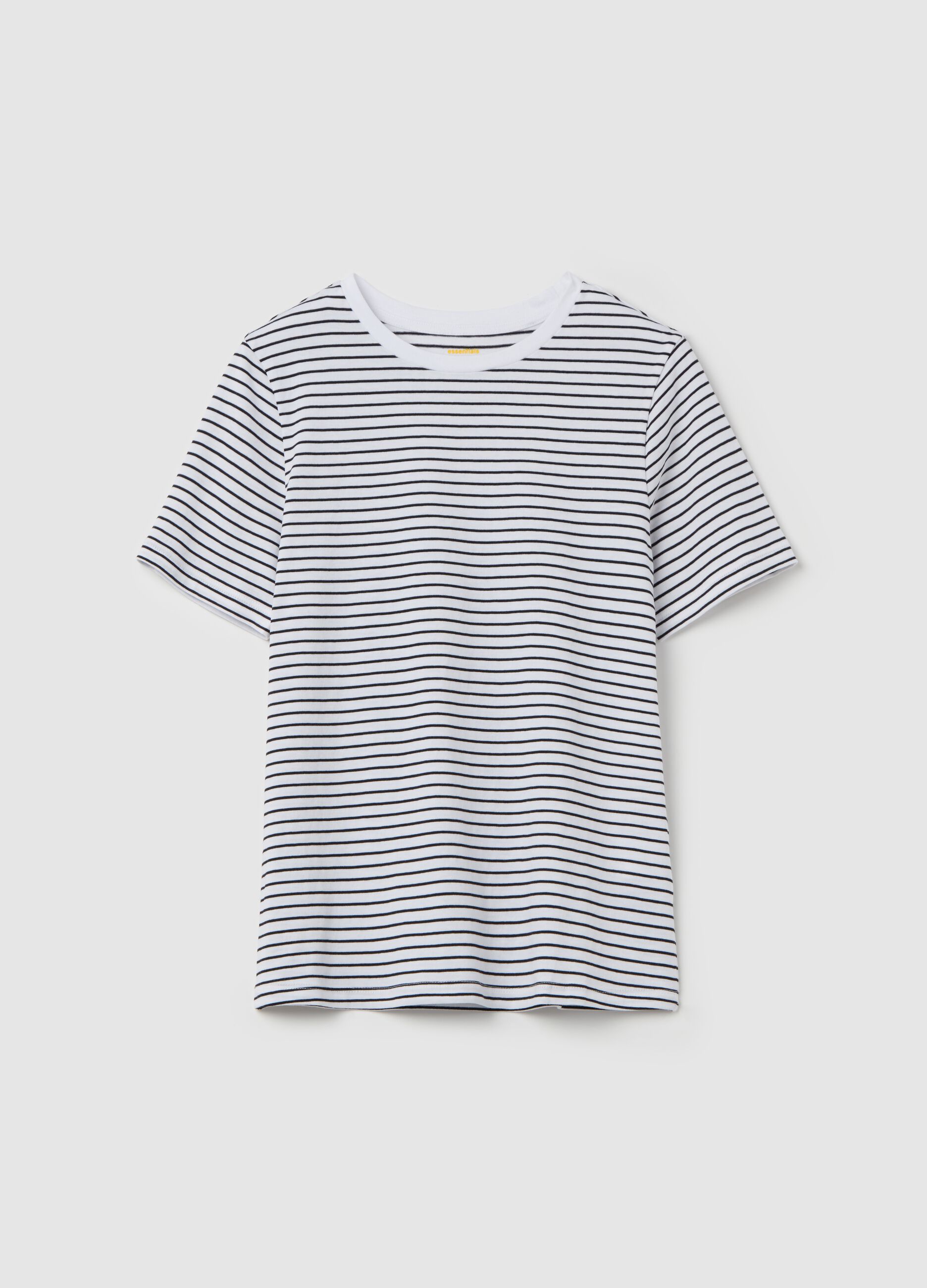 Essential cotton T-shirt with thin stripes