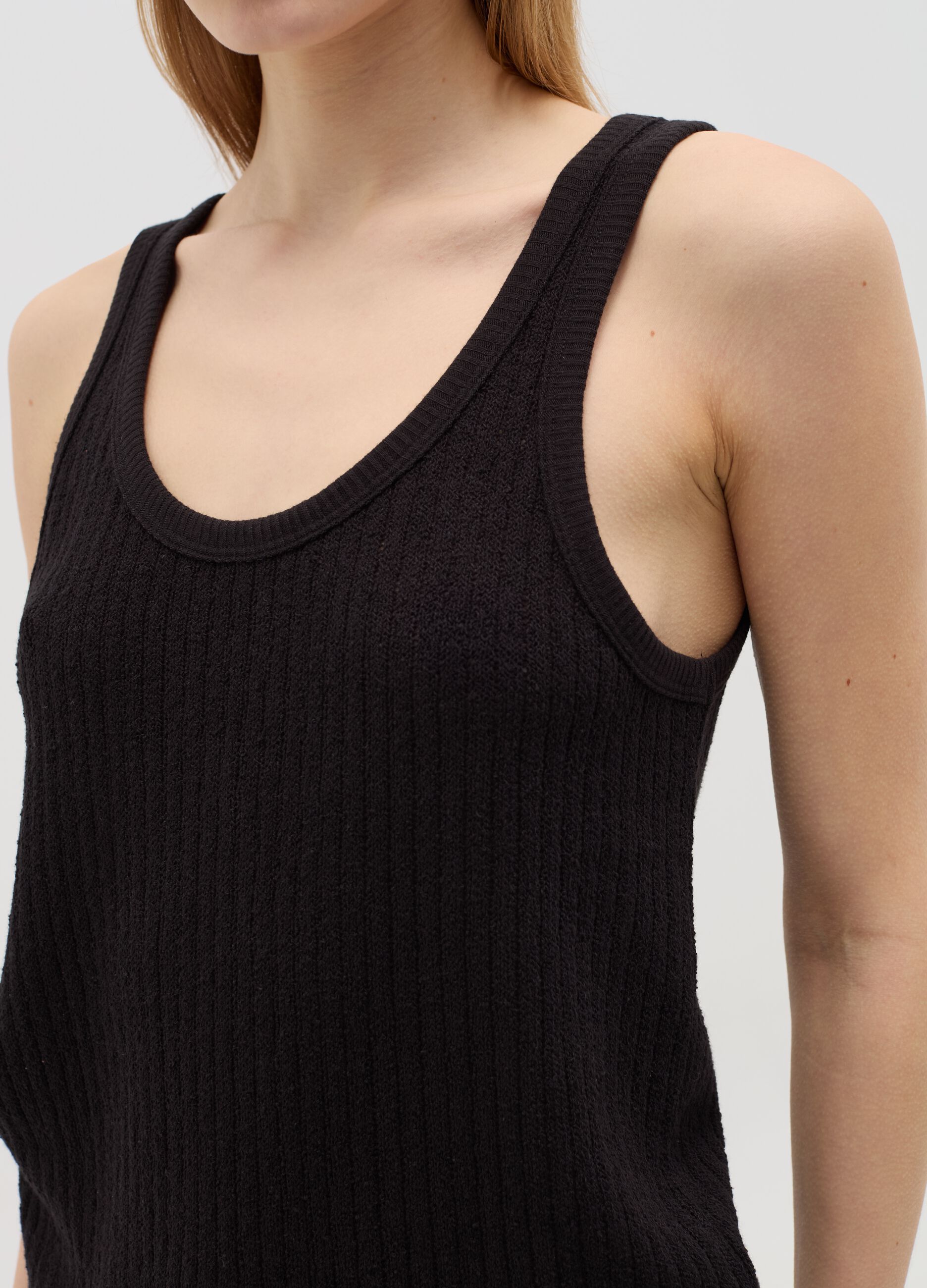Tank top with striped motif