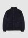 Blue padded jacket in regular fit with zip and buttons_0
