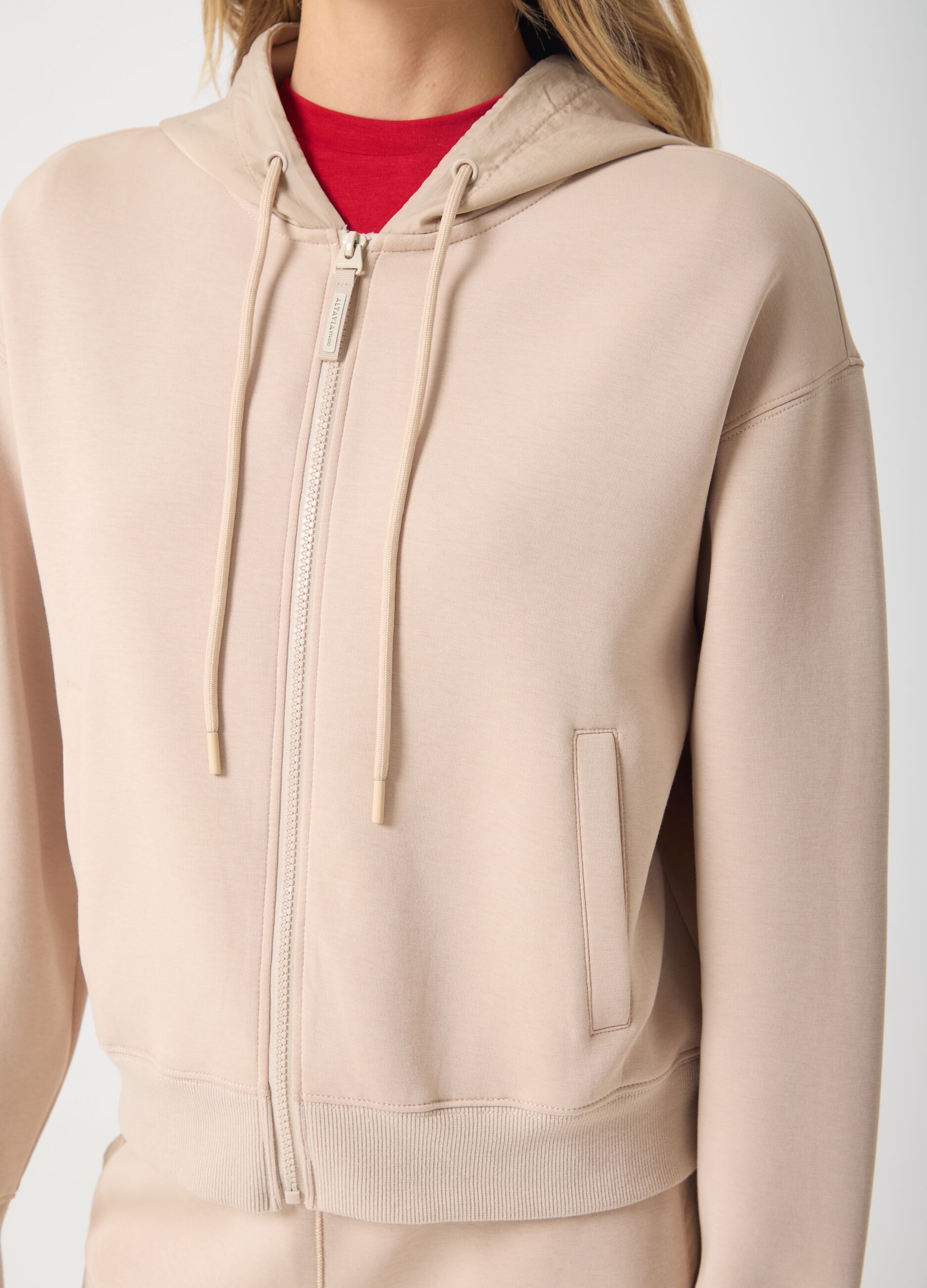 Full-zip crop with hood by ALTAVIA STUDIO