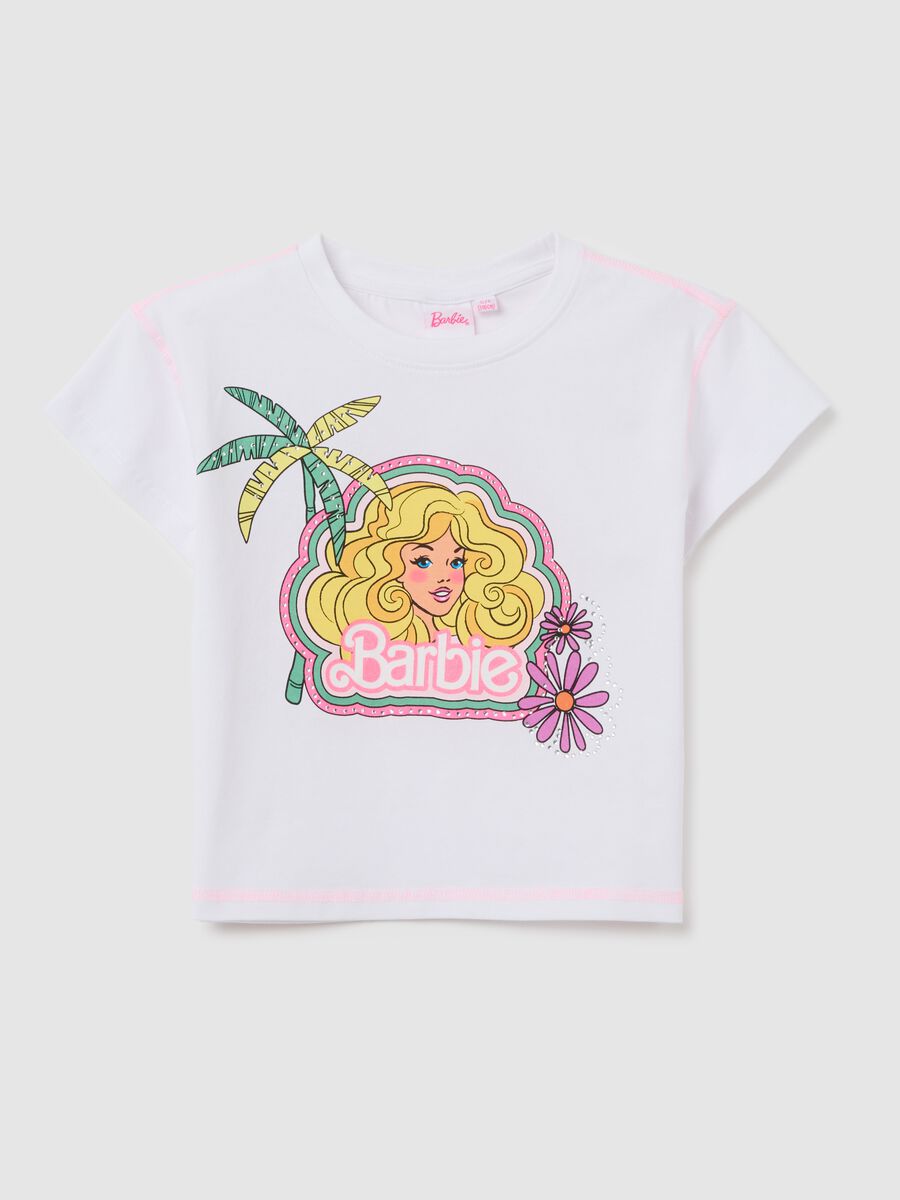 White Barbie T-shirt in stretch cotton_0