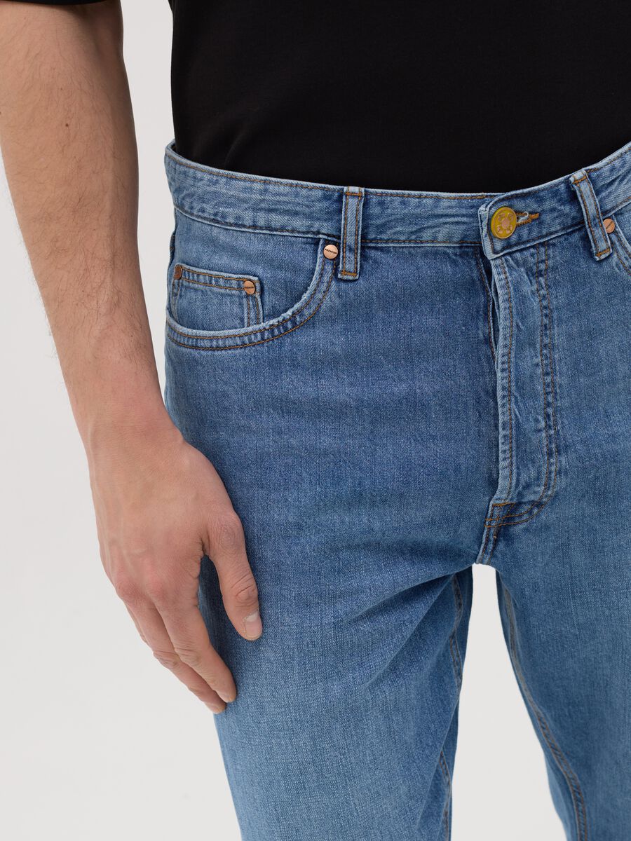 Jeans da uomo in denim blu regular fit_2