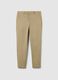 Beige regular fit twill and stretch cotton trousers_4