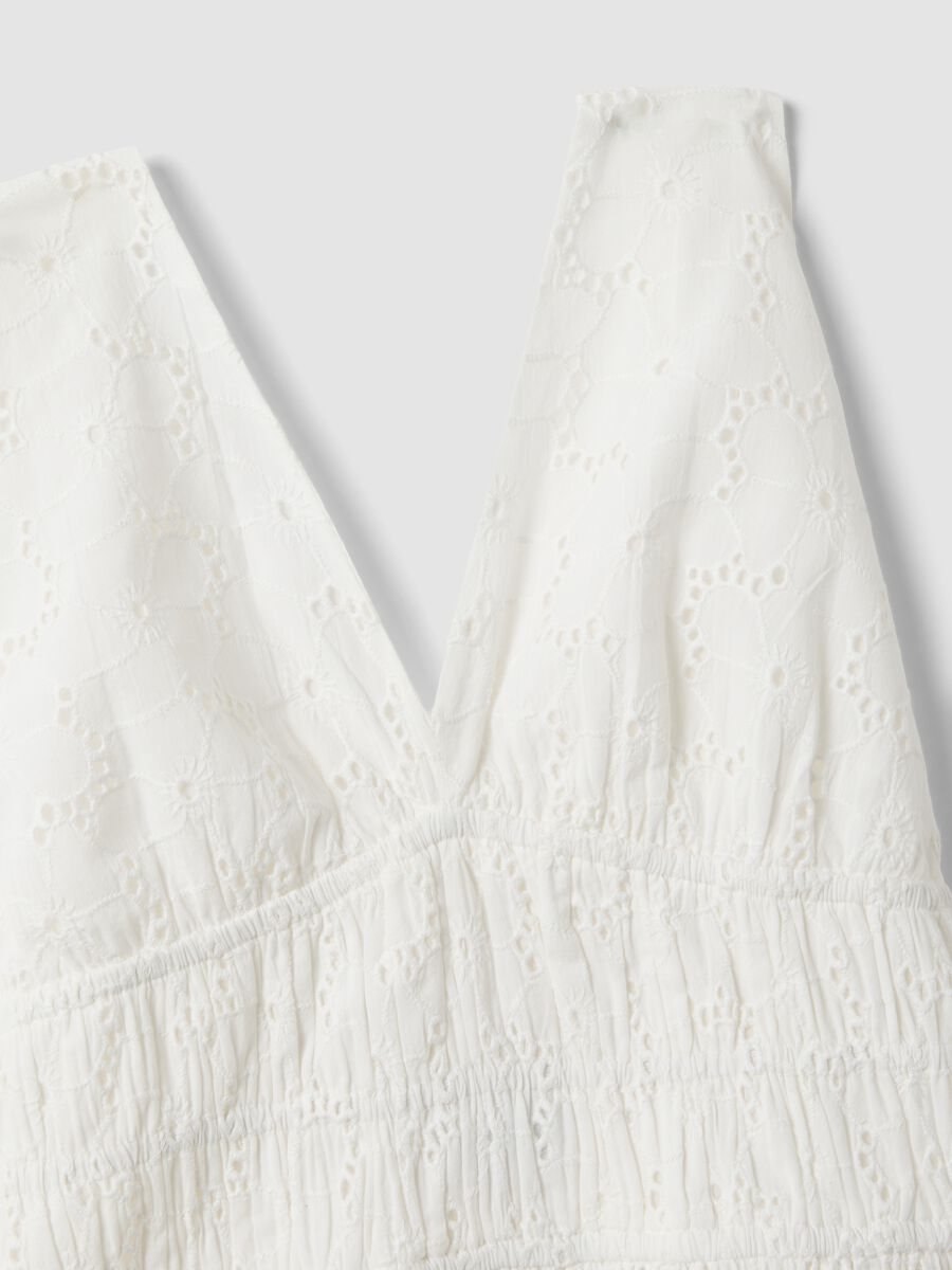 Tank top bianco in puro cotone sangallo_5