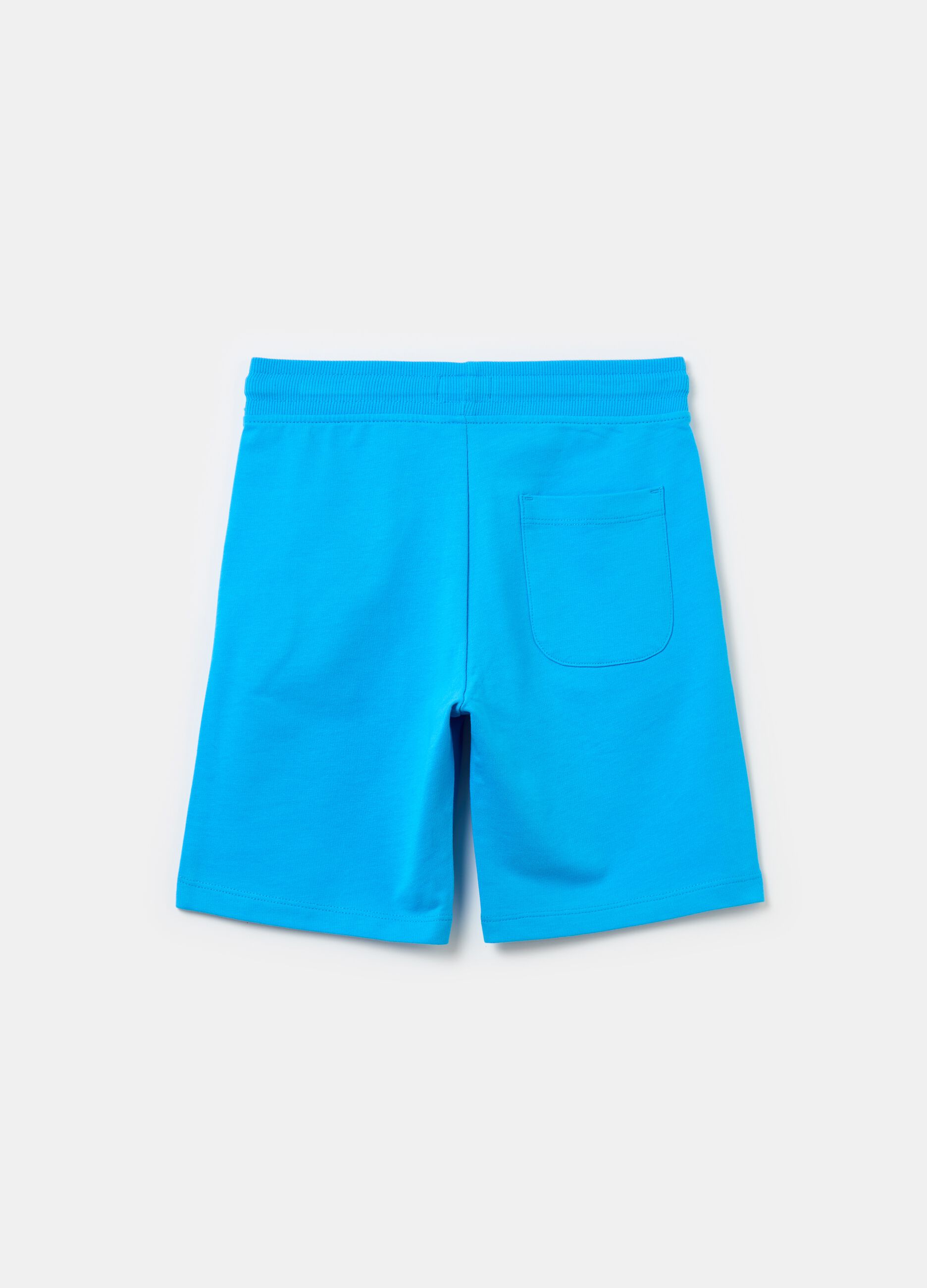 Fleece Bermuda shorts with drawstring