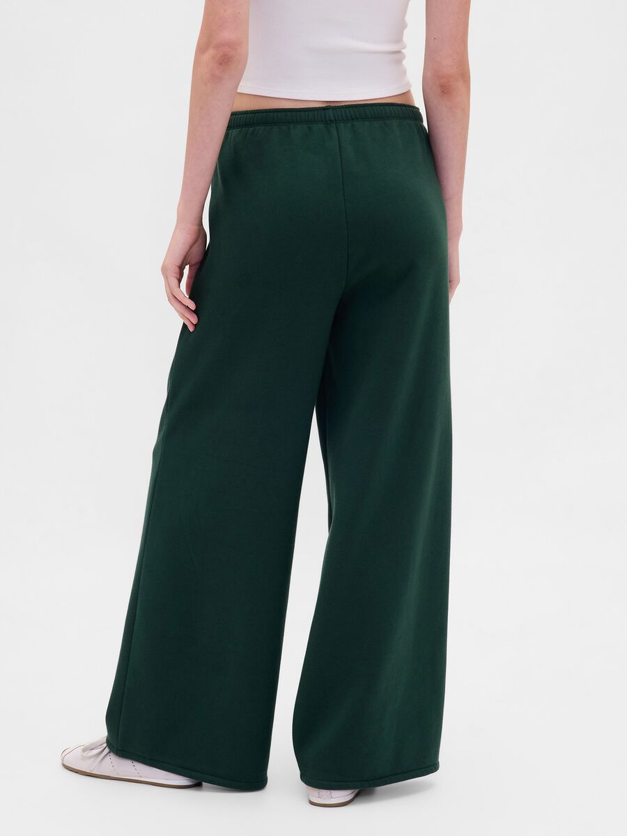 Green Palazzo Trousers in Cotton and Polyester Blend_2