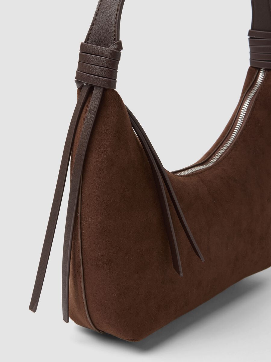 Brown hobo bag in stretch fabric_1